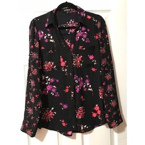 Express button down floral top